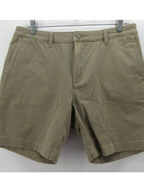 Ash & Erie Shorts 33 Khaki Chino Canvas Stretch Preppy 7" Inseam